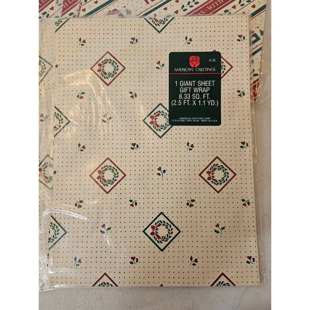 Vintage wrapping paper bundle of 8 packs new old stock cottagecore Christmas